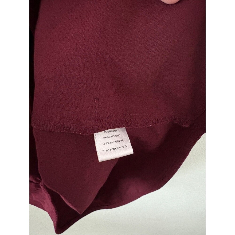 Figs Women's Sz S Rafaela Dark Red Maroon Scrub Top Button V Neck Two Pockets - Picture 6 of 12